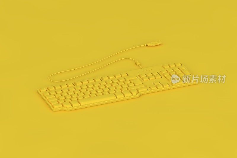 3 d黄色键盘